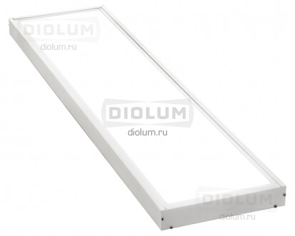 Накладная ультратонкая светодиодная панель 1200х300 50Вт 6000К белая рамка IP40