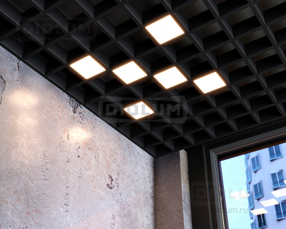 Светодиодный светильник Грильято Домино х6 75х75 33Вт 3000К IP20 черный фото 5