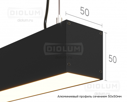 Подвесной светодиодный светильник LP55-500s 26Вт 3000К IP40 черный фото 3