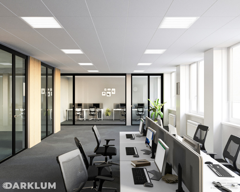 Светодиодный светильник Ecophon Dg 600х600 52Вт 3000К опал IP40 фото 3