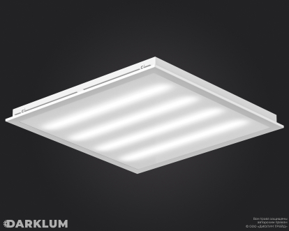Светодиодный светильник для потолка Ecophon Dх 600х600 35Вт с БАП 2 часа 3000К опал IP40