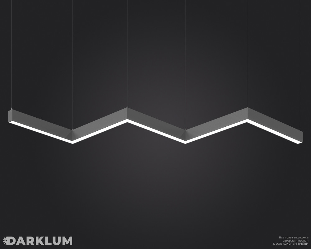 Подвесной светодиодный светильник LP85-STEPS-L90-5S770 98Вт 3000К серый  фото 1