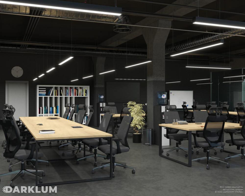 Подвесной линейный светодиодный светильник LP55-3000 162Вт 4000К IP40 черный фото 3