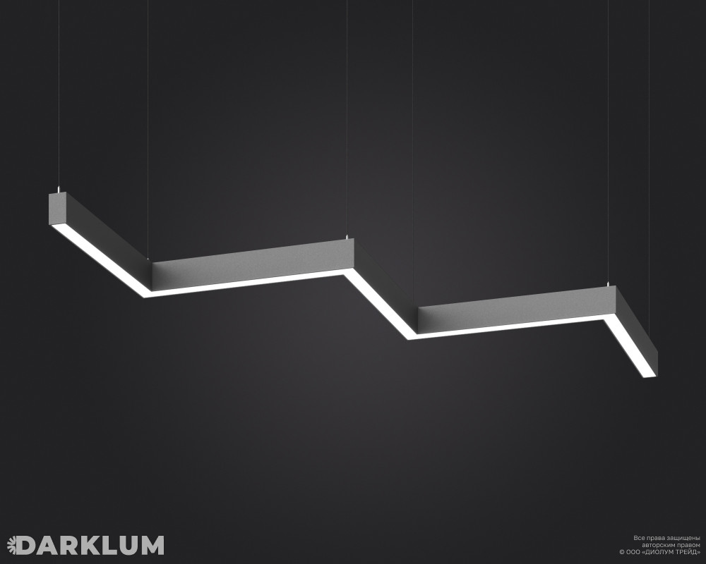 Подвесной светодиодный светильник LP85-STEPS-L90-5S770 98Вт 3000К серый  фото 2