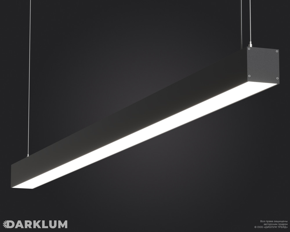 Подвесной линейный светодиодный светильник LP55-3000 162Вт 4000К IP40 черный фото 1