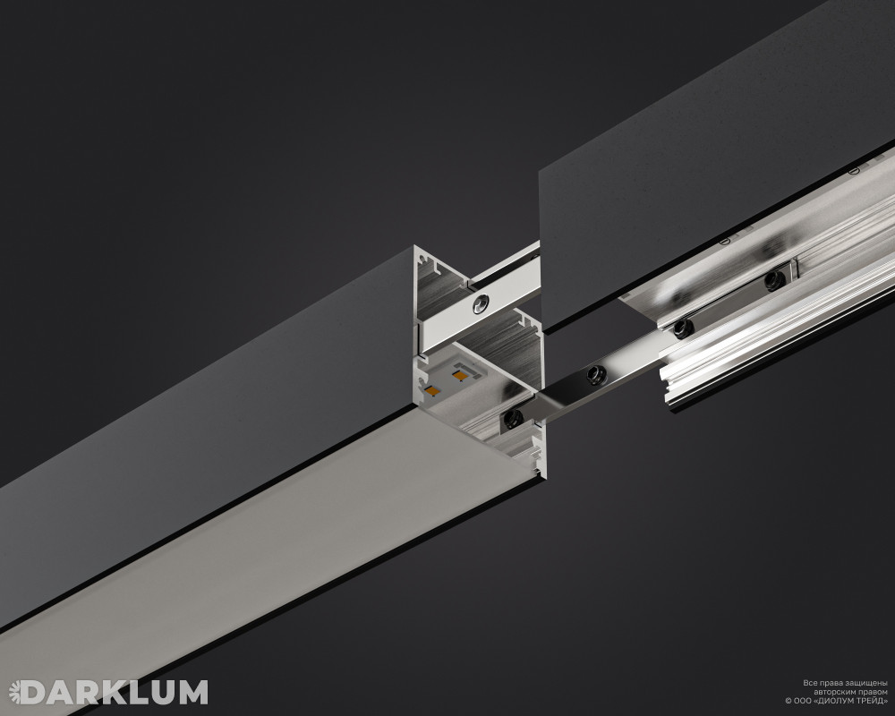 Подвесной линейный светодиодный светильник LP55-3000 162Вт 4000К IP40 черный фото 6