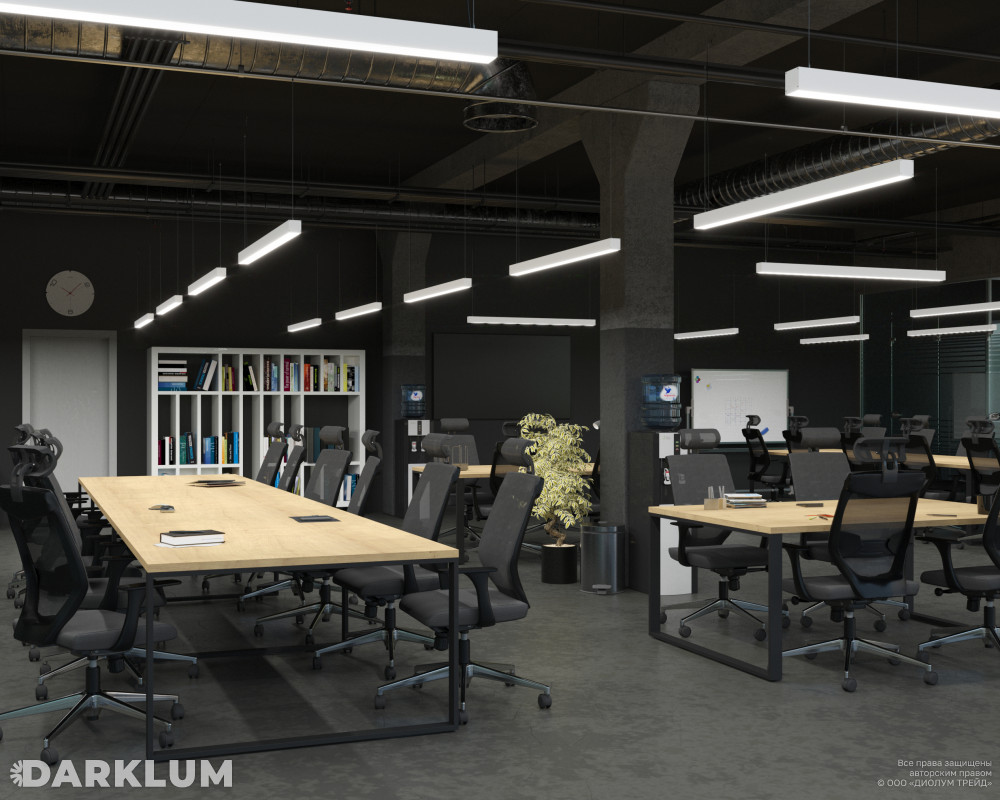 Накладной линейный светодиодный светильник LP55-1200 33Вт 4000К IP40 белый фото 3