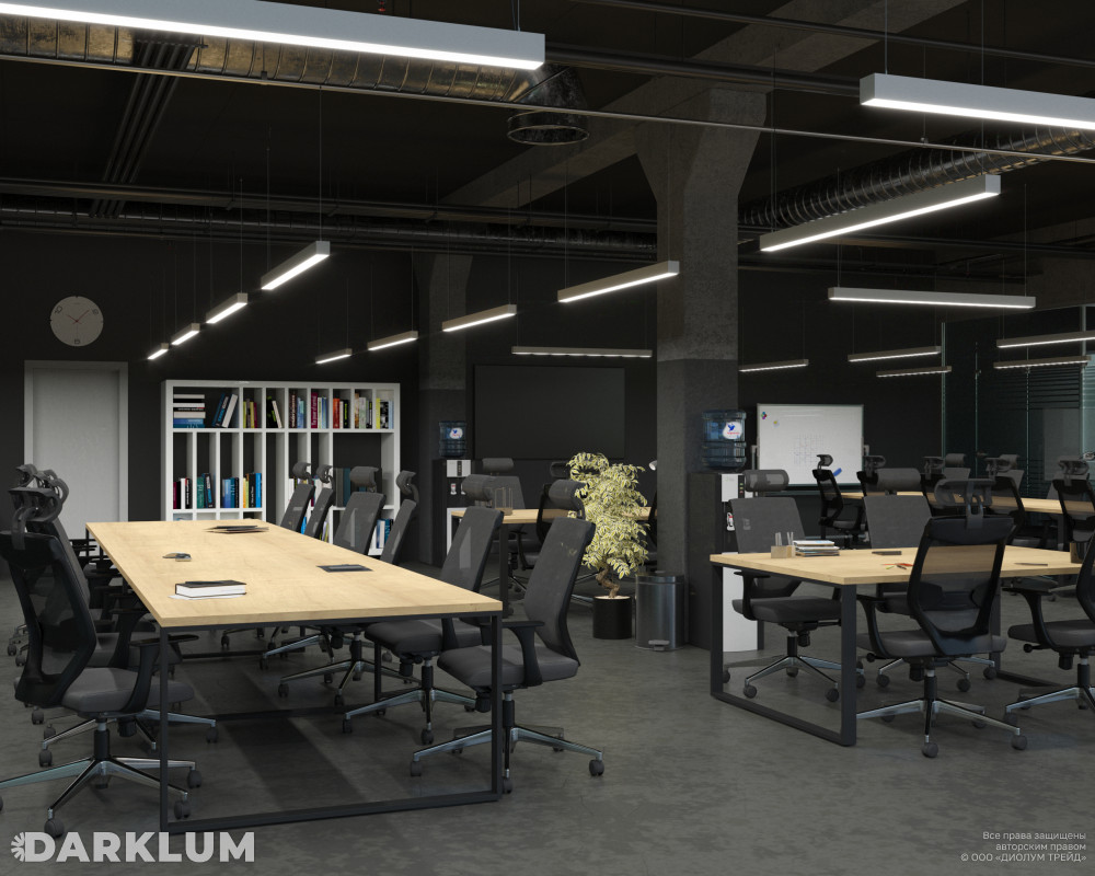 Накладной линейный светодиодный светильник LP55-1800 98Вт 5000К IP40 серый фото 3