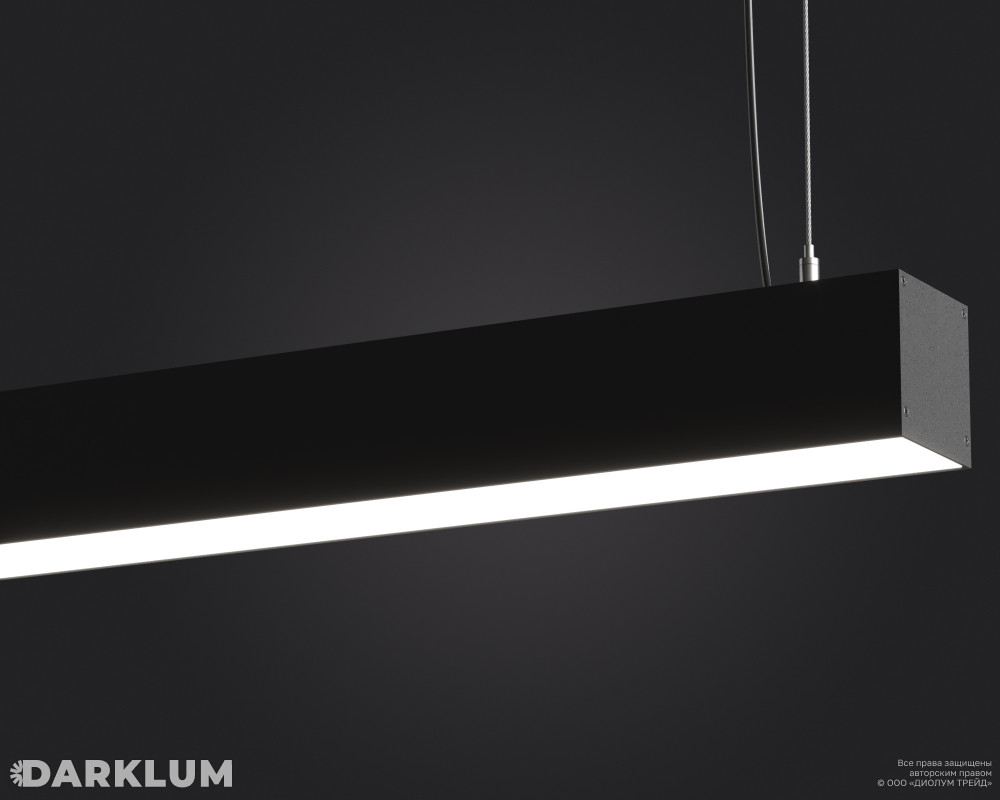 Подвесной линейный светодиодный светильник LP55-3000 162Вт 4000К IP40 черный фото 2