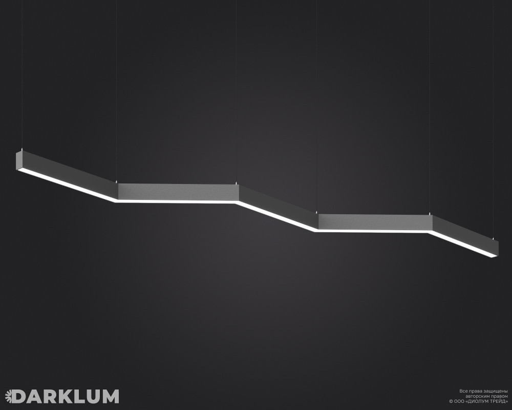 Подвесной светодиодный светильник LP85-STEPS-L135-5S630 83Вт 4000К серый  фото 2