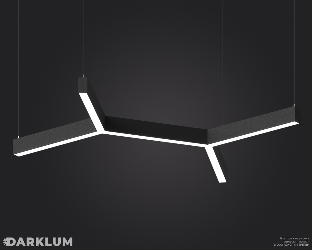 Подвесной светодиодный светильник LP85-TRIOLA-DUO-1100 154Вт 5000К черный фото 2